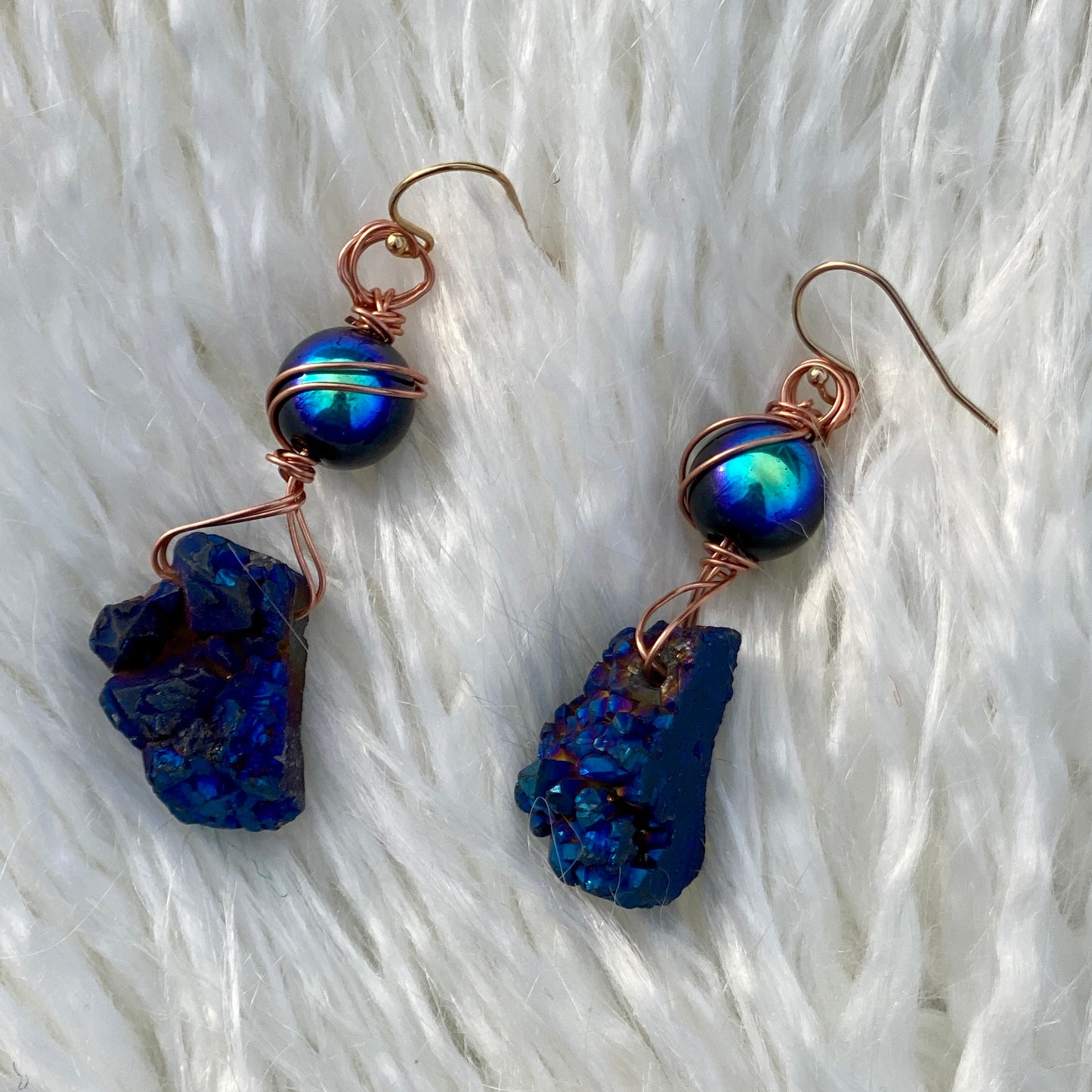 Ms. Kitty - 14k Gold Druzy Agate Earrings