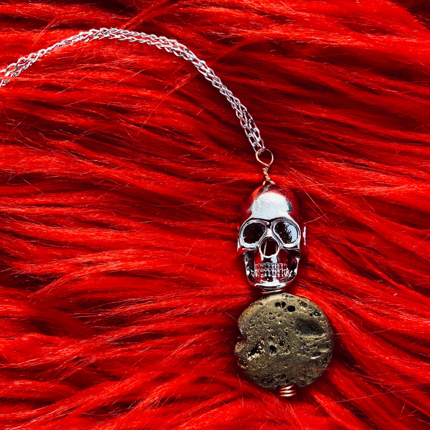 Walk the Plank - Druzy Skull Sterling Silver Necklace