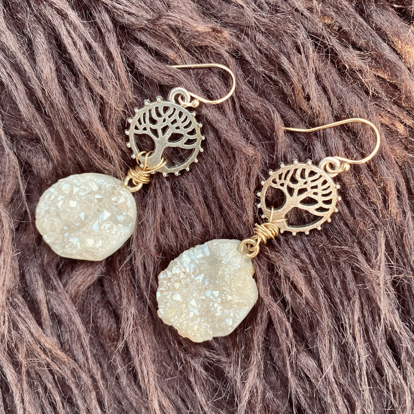 Joshua Tree Druzy - 14k Gold Earrings