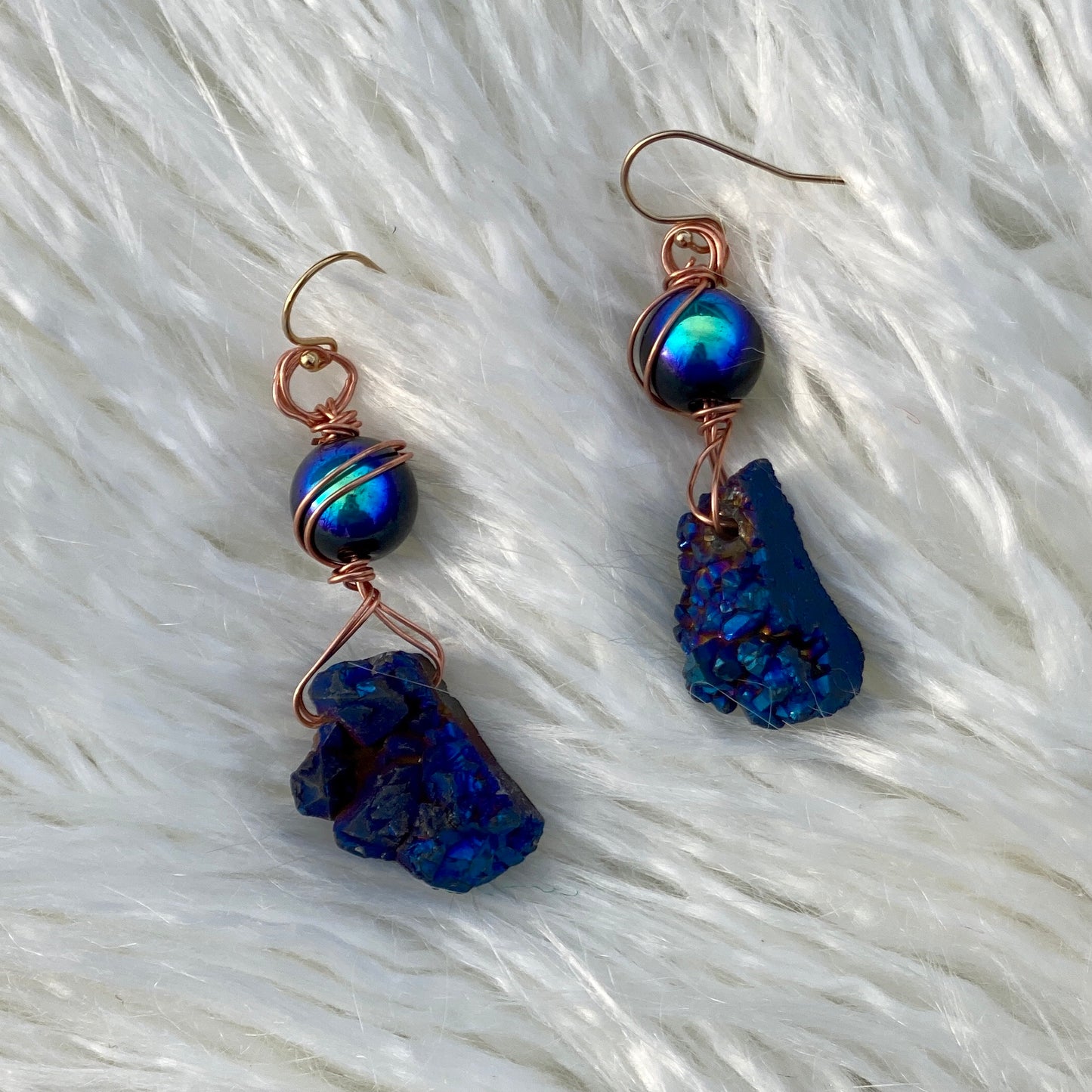 Ms. Kitty - 14k Gold Druzy Agate Earrings