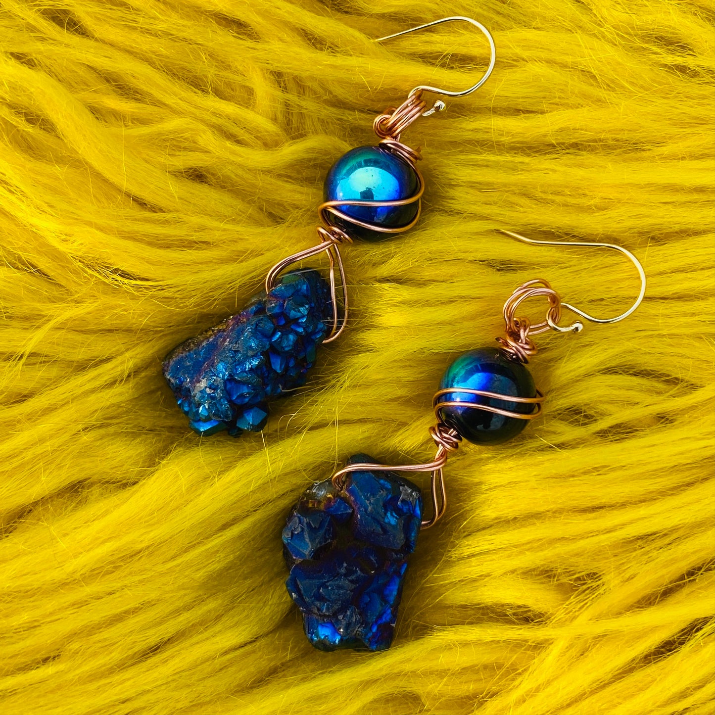 Ms. Kitty - 14k Gold Druzy Agate Earrings