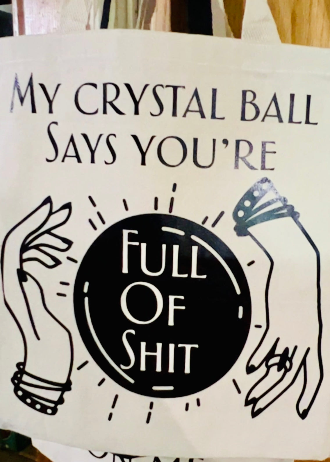 Crystal Ball Call Out Large Recycled Canvas Reusable Bag