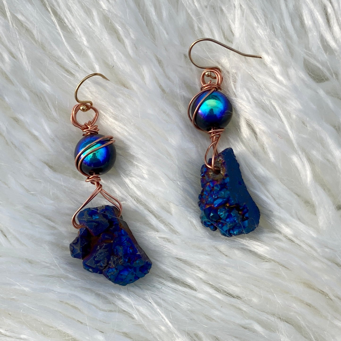 Ms. Kitty - 14k Gold Druzy Agate Earrings
