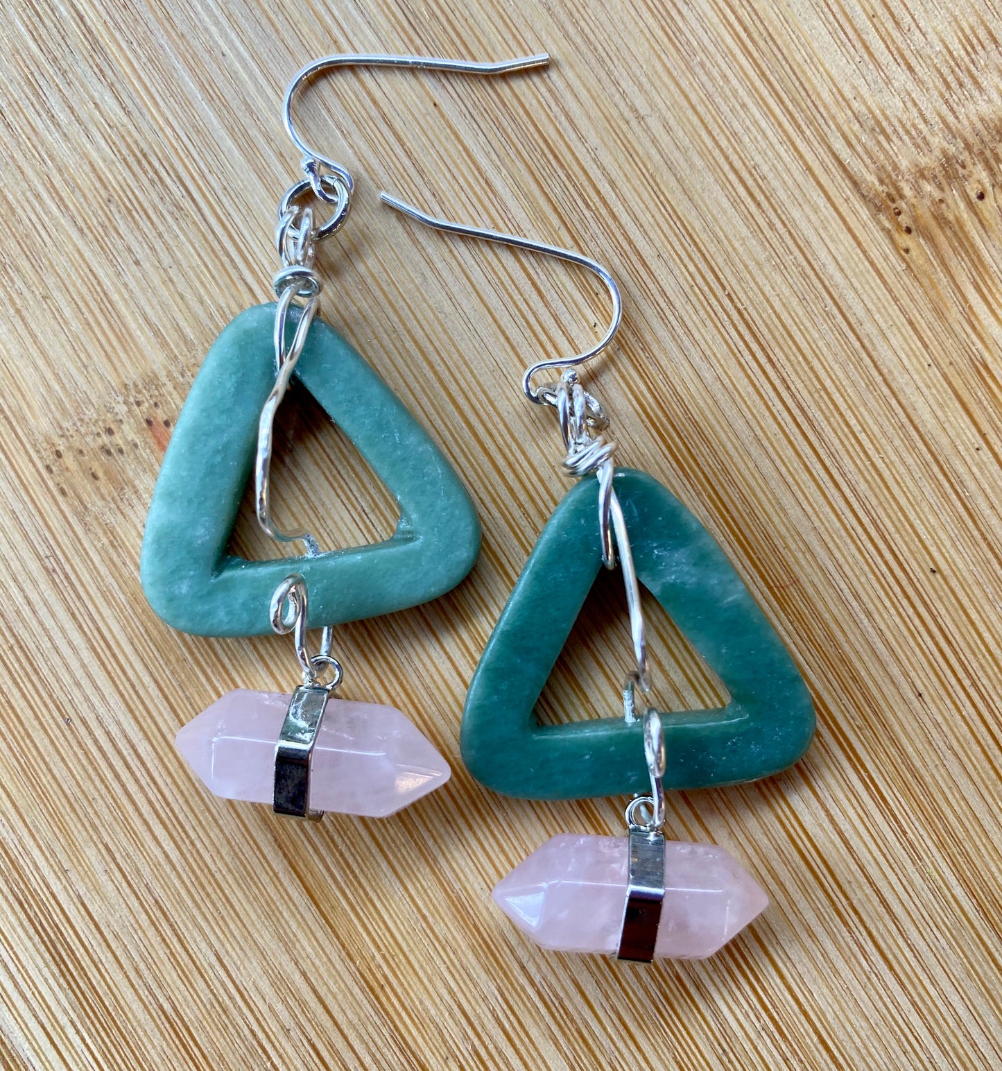 Oz - Rose Quartz Crystal Earrings