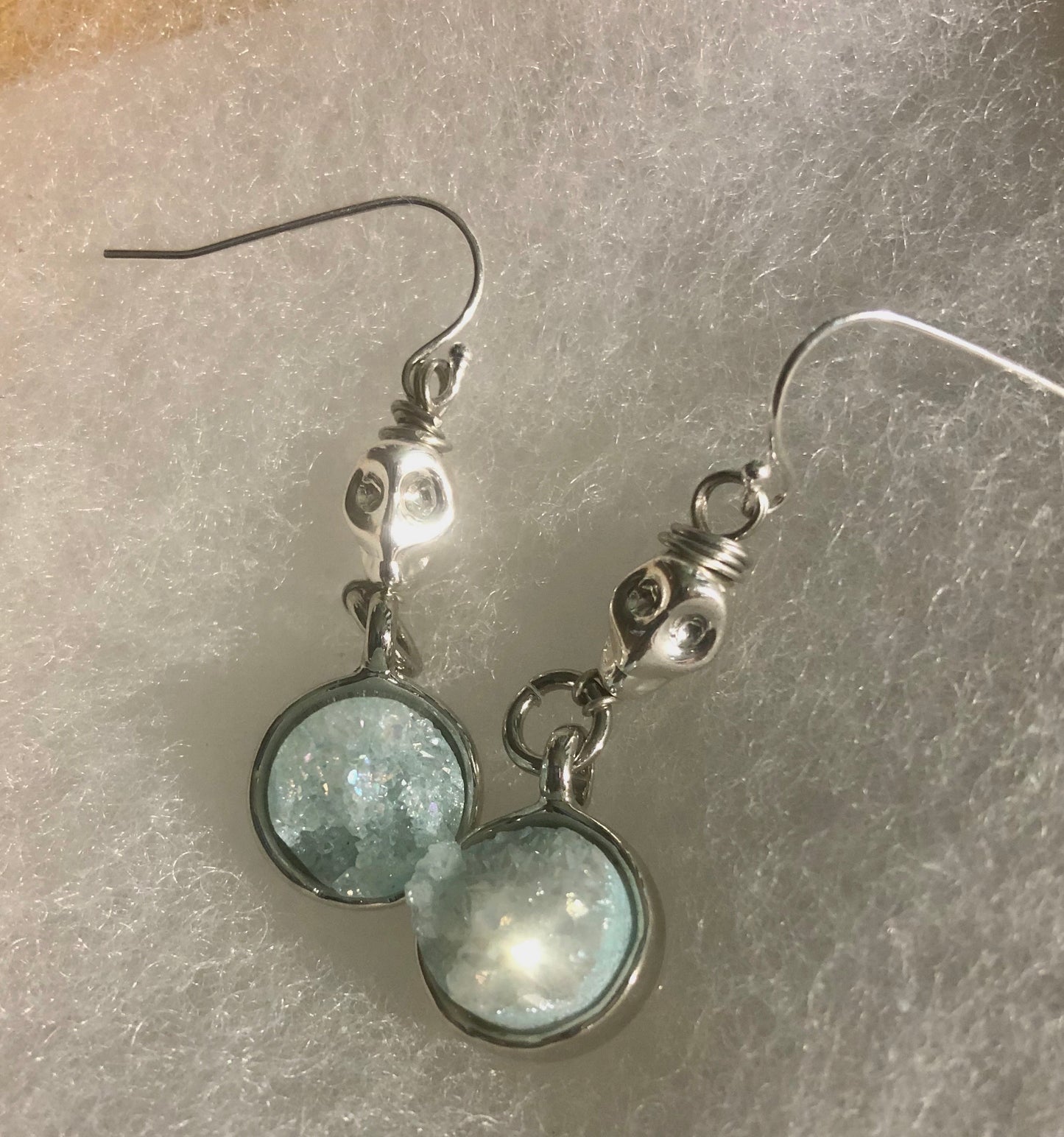 Crystal Druzy Sugar Skull Earrings