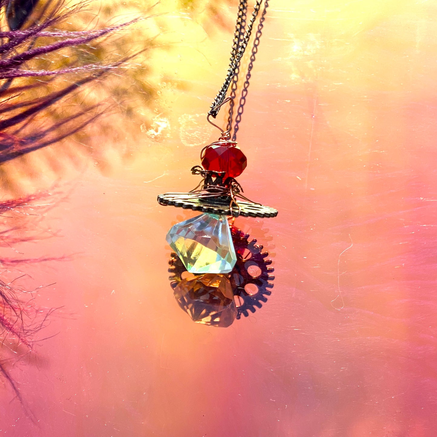 Burning Man Patina Sterling Silver Necklace