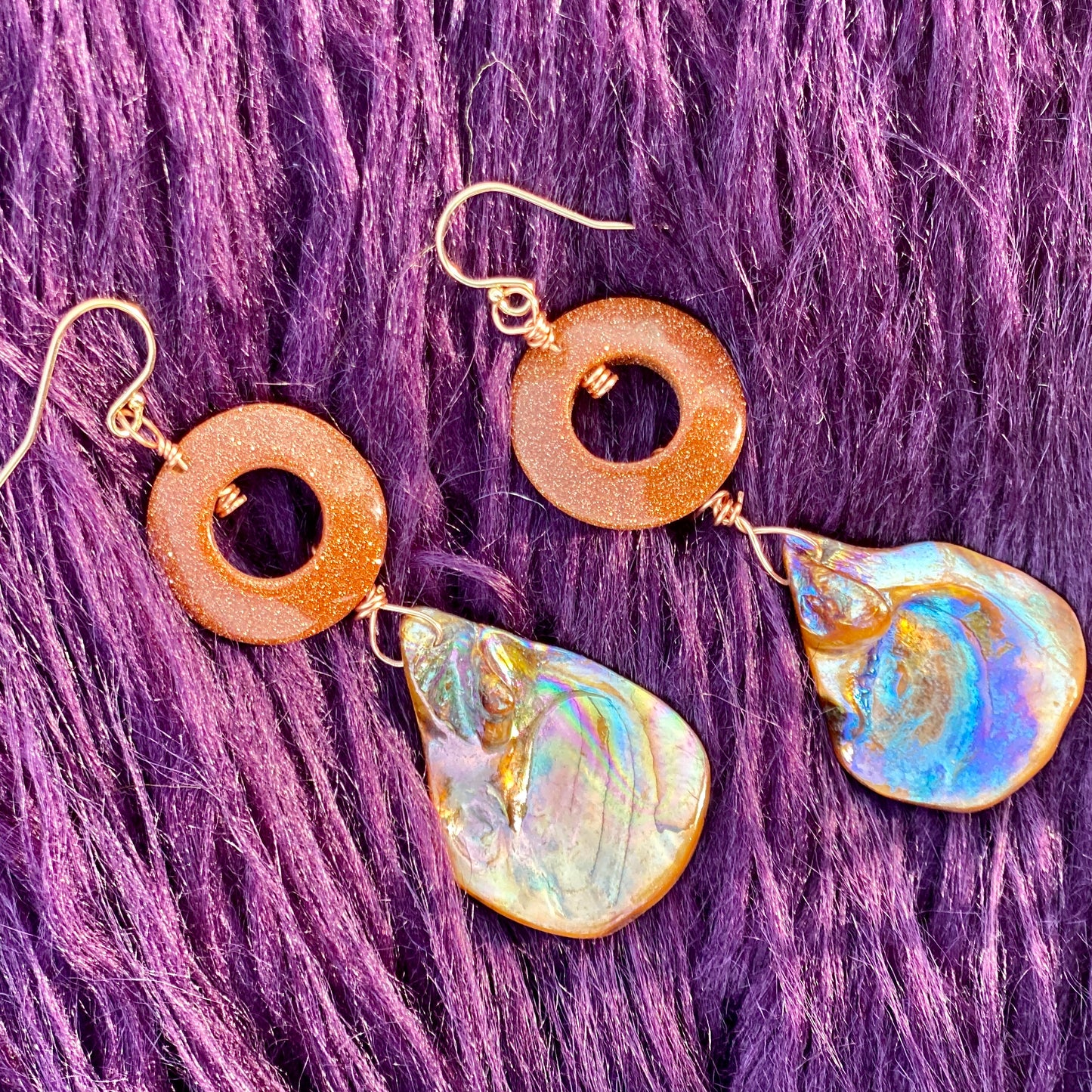 Queen of Atlantis - 14k Gold Abalone Earrings