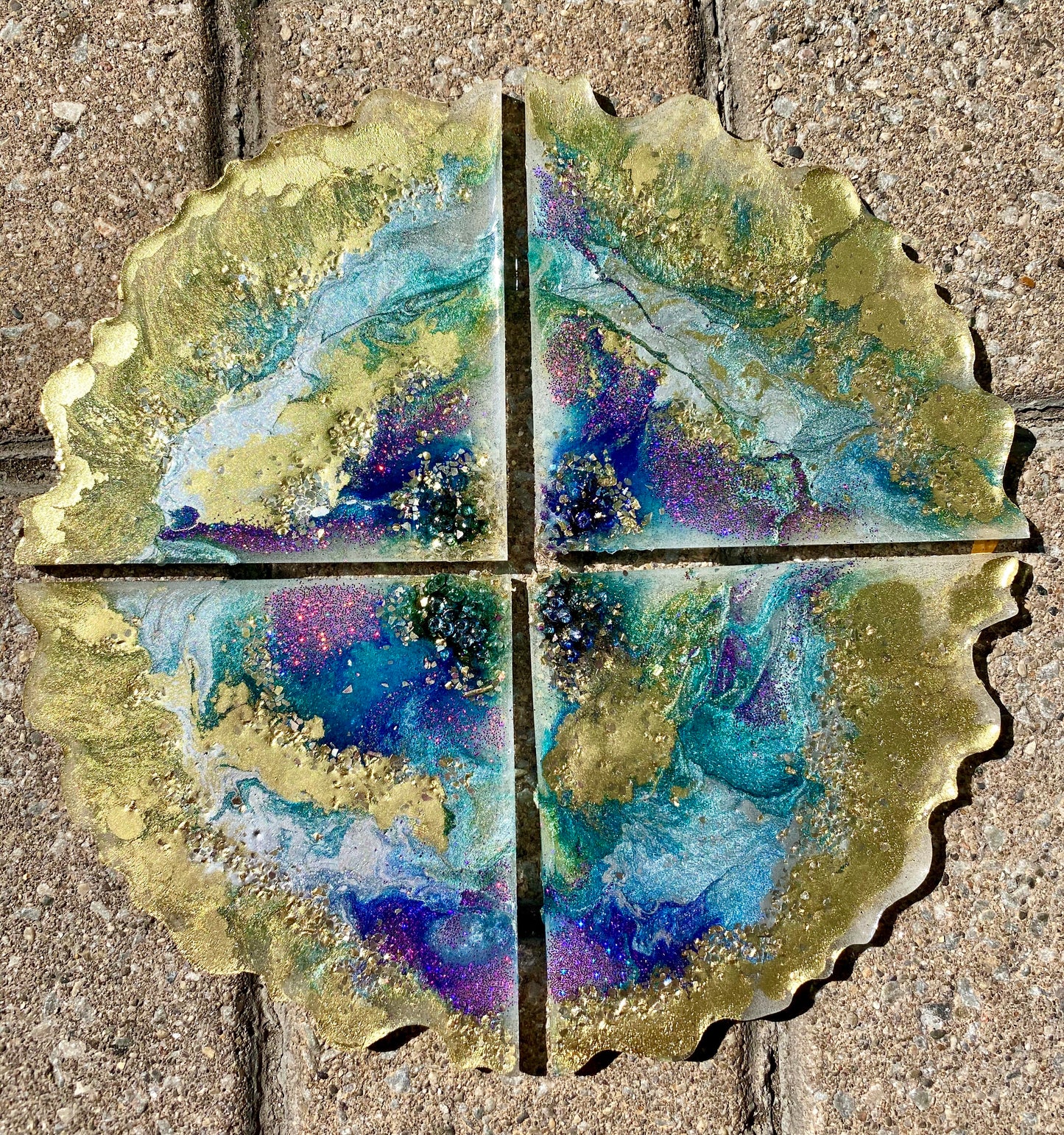 Reversible Epoxy ‘Agate’ Coaster Set