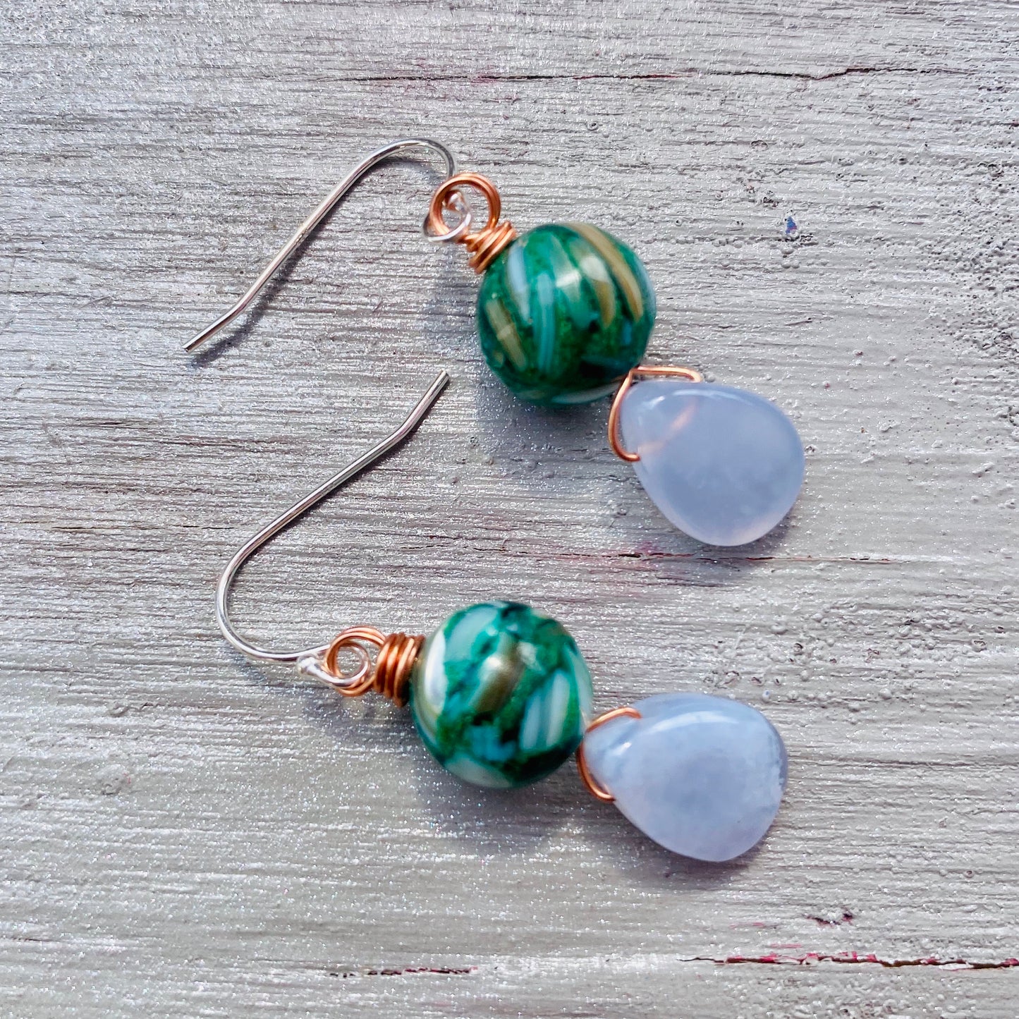 The Secret Stone - Chalcedony Sterling Silver Earrings