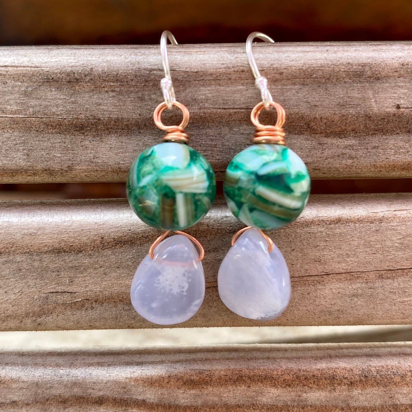 The Secret Stone - Chalcedony Sterling Silver Earrings
