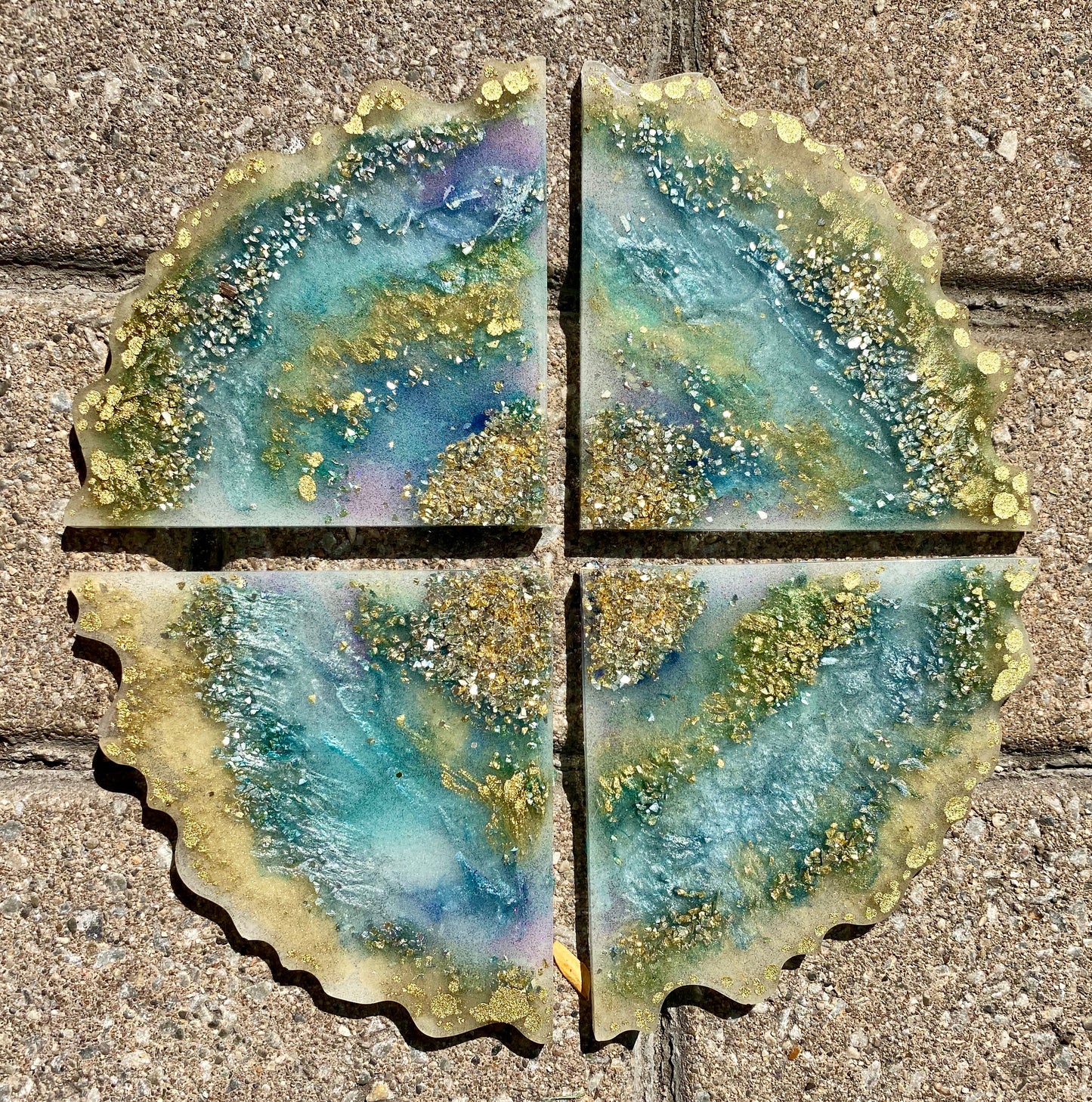 Reversible Epoxy ‘Agate’ Coaster Set