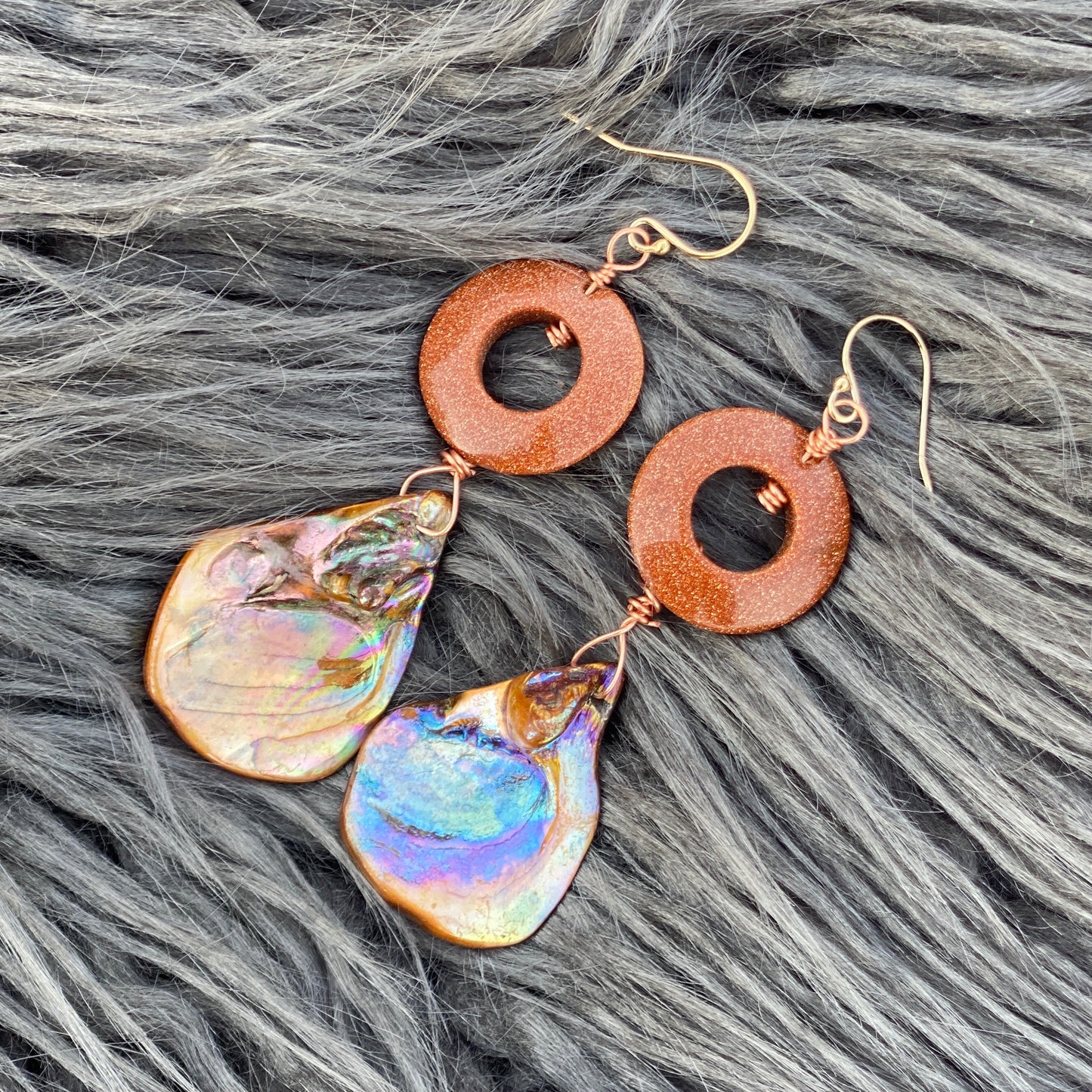 Queen of Atlantis - 14k Gold Abalone Earrings