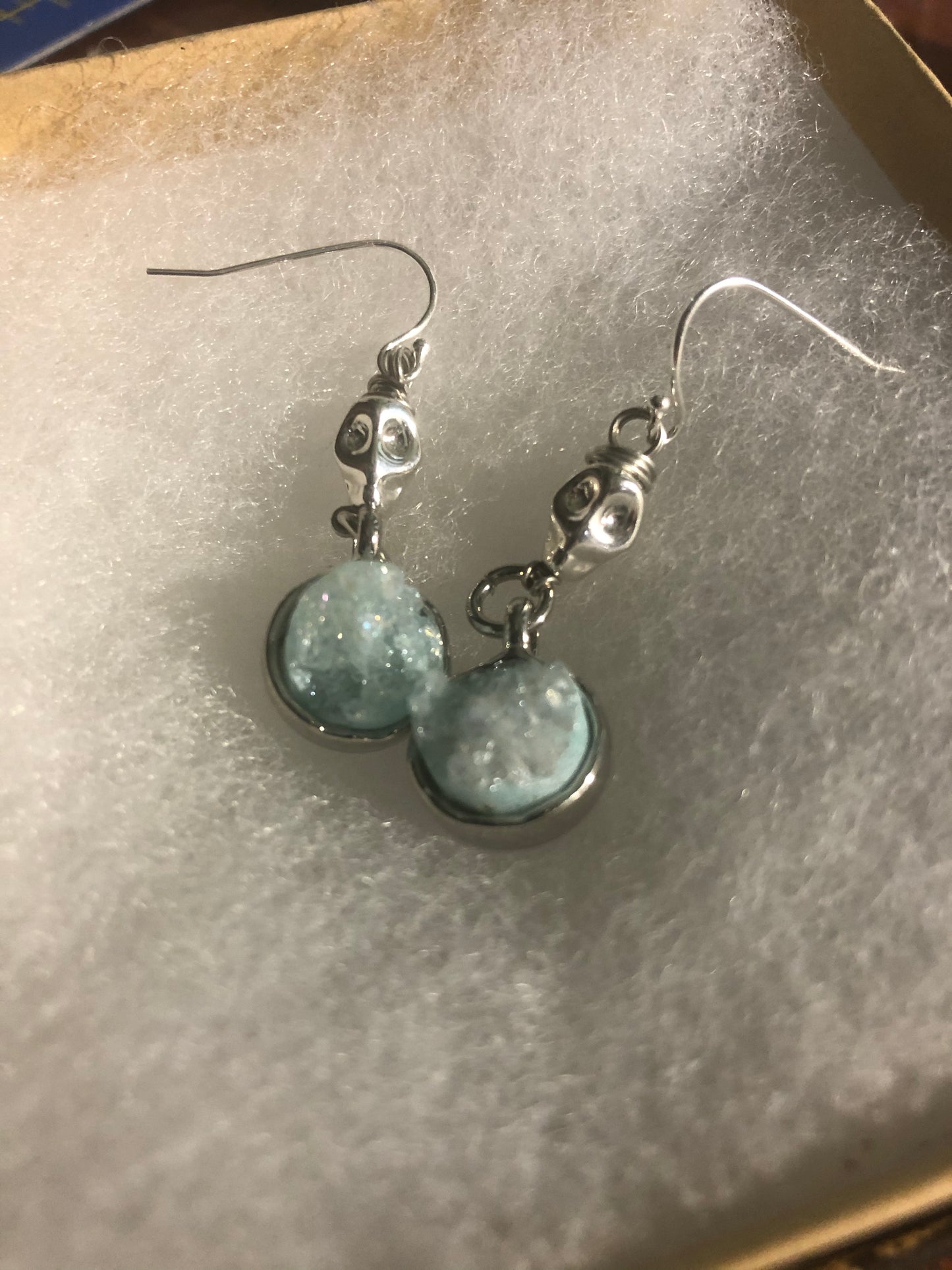 Crystal Druzy Sugar Skull Earrings