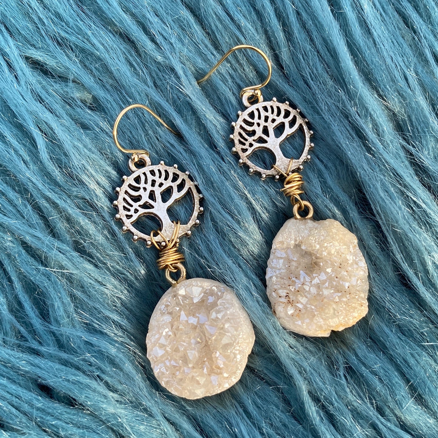 Joshua Tree Druzy - 14k Gold Earrings