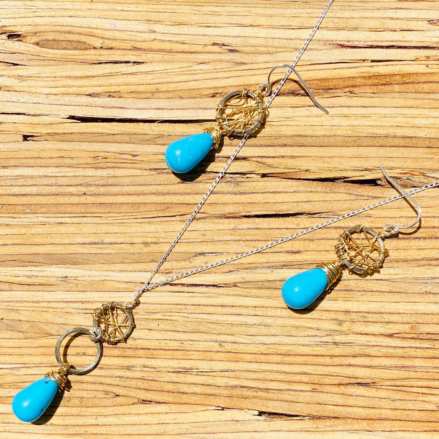 Daughter of Ma’at - Turquoise Necklace & Earrings Set