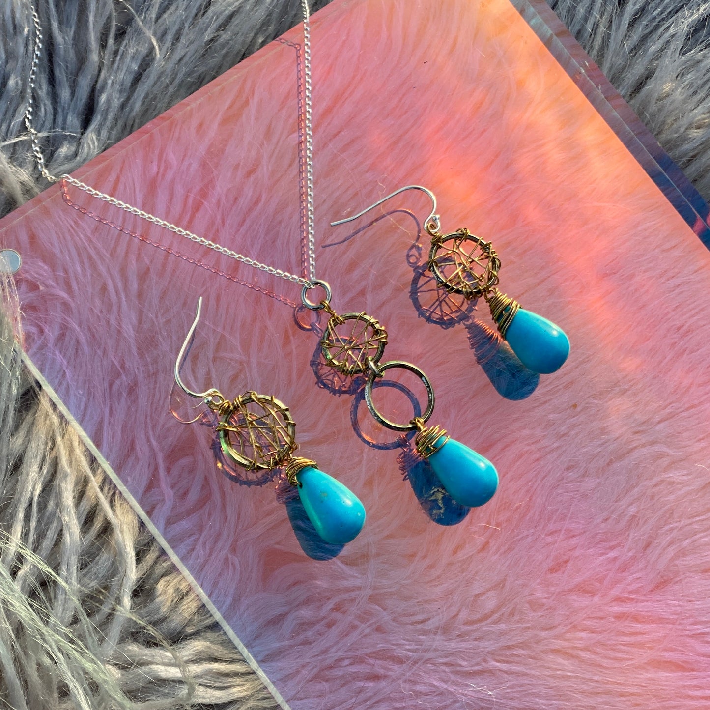 Daughter of Ma’at - Turquoise Necklace & Earrings Set