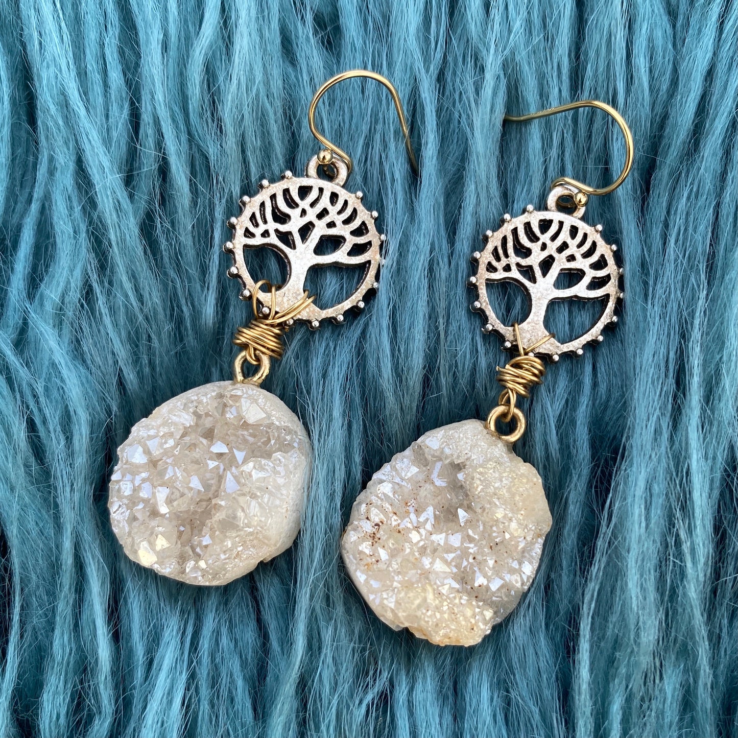 Joshua Tree Druzy - 14k Gold Earrings