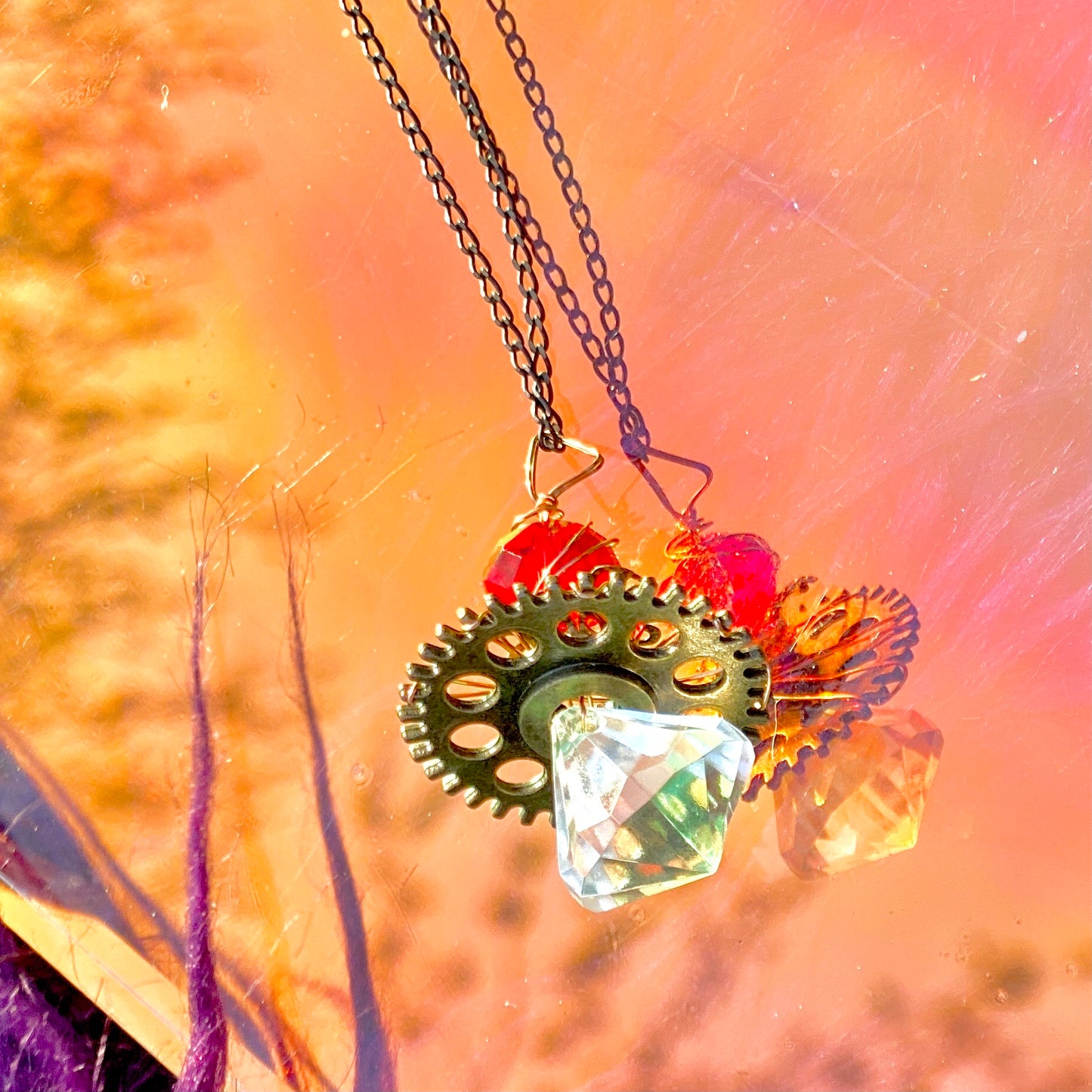 Burning Man Patina Sterling Silver Necklace