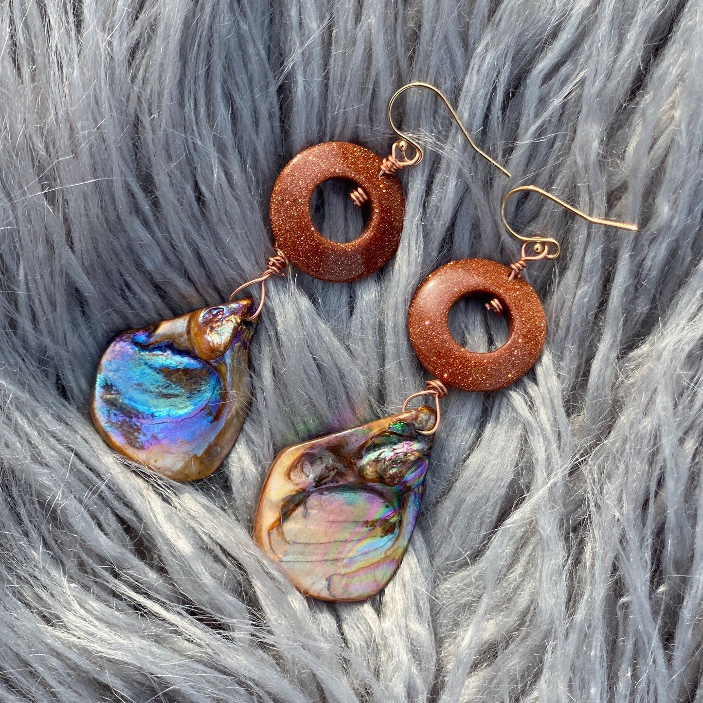Queen of Atlantis - 14k Gold Abalone Earrings