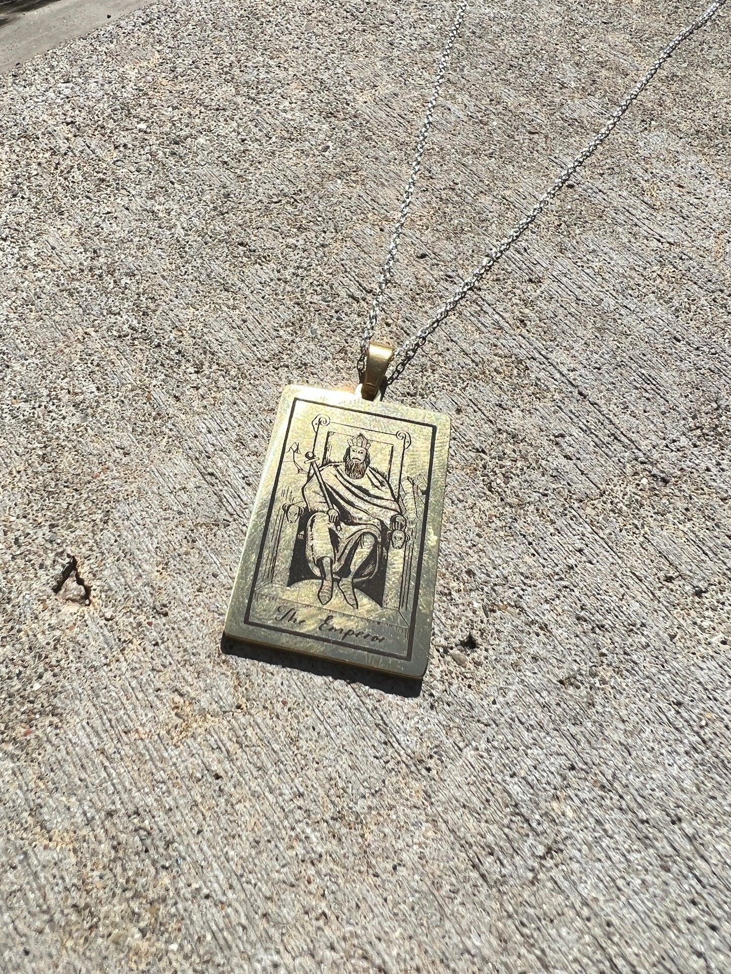 The Emperor Tarot Card Sterling Silver Necklace