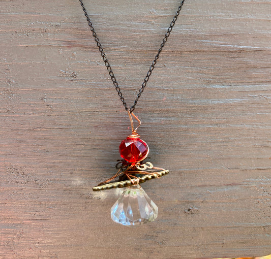 Burning Man Patina Sterling Silver Necklace